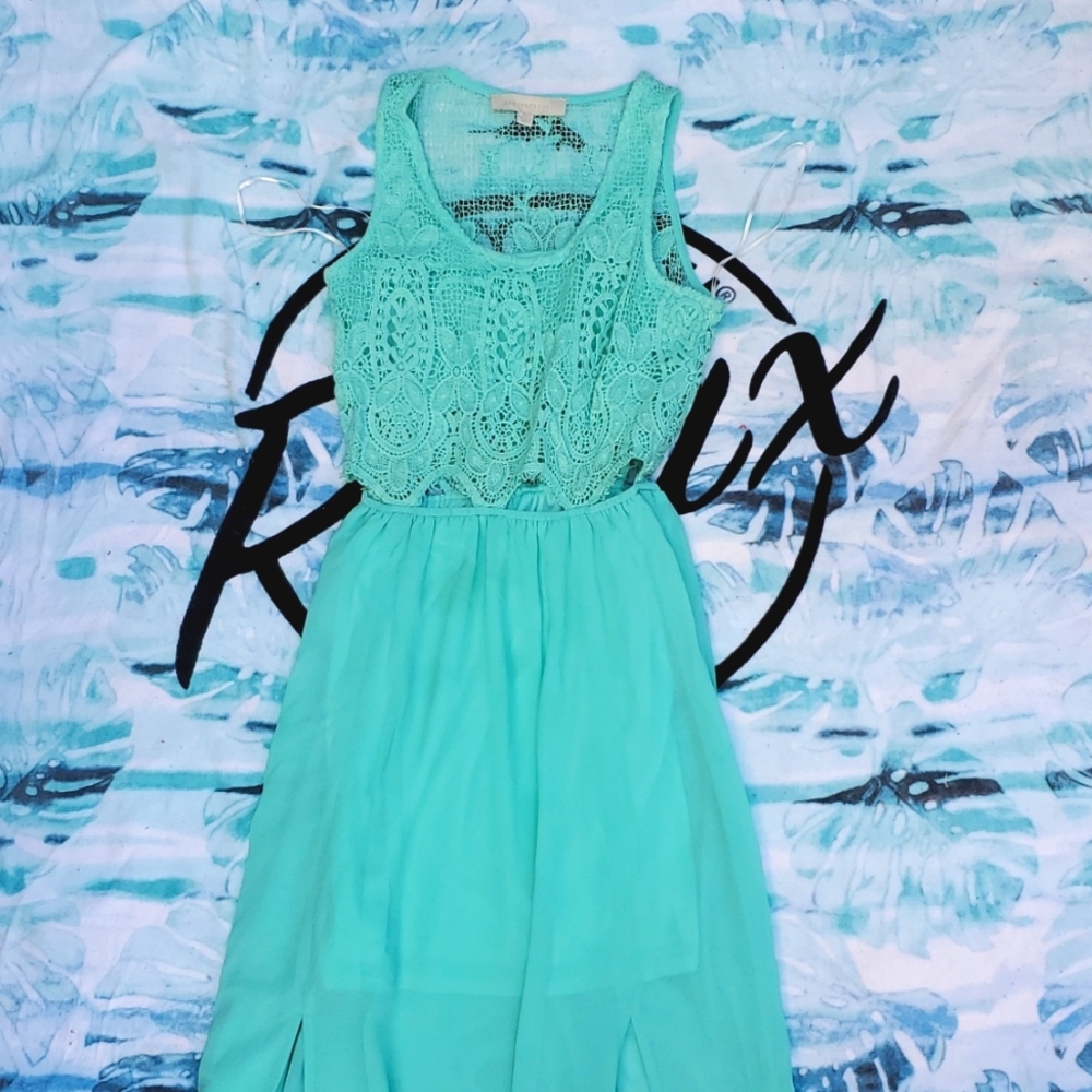 Sea Green Summer Leg Slit Long Dress